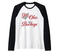 Buckeye Girl Quote Home Heart State Women Funny Graphic Ohio Manche Raglan