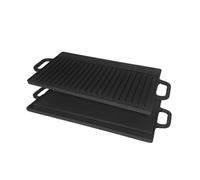 Buckingham 51 x 23 cm Poêle en Fonte réversible Plaque de Grill/Grill/Plaque de Cuisson, Noir