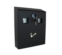 Buckingham Cendrier d'extérieur verrouillable très résistant en Acier avec revêtement en Poudre Noir pour Maison, Pubs, Clubs, Bureau, cendrier avec Motif Cigarette Lumineux, 26 cm