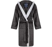 Buckingham Soft Fleece Bonded Dressing Gown with Hood in Dark Grey - Tokyo Laundry - XL