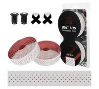 Buckkub-Bande De Guidon De Vélo De Route,Gel De Pton,Oligperforé,Barre Ronde,Ceinture,Respirant,Doux,Gravier,Accessoires - Type Silicone-White-Red