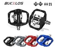 BUCKKubPedals-Pédale plate en alliage d'aluminium pour VTT, plate-forme de roulement, fonction de tourisme, système éventuelles D adapté, pièce de vélo Black pedal-Cleat