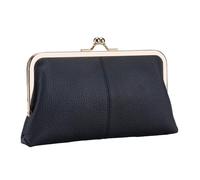 Buckle Coin Purse, Coin Purse Wallet, Clasp Coin Purse, Vintage Coins Purses, Vintage Leather Coins Purses Wallet with Snap Closure for Men Exquisite Clasp Coins Purses Wallet Clutch, Noir ,