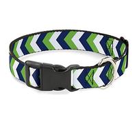 Buckle Down 11-43,2 cm Chevron Blanc/Vert Vif/Bleu Marine col Clip en Plastique, Medium