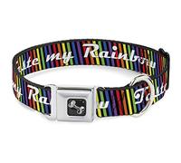 Buckle Down 11-43,2 cm goût My Rainbow Noir/Multi Couleur Collier de Chien en Forme d'os, Medium