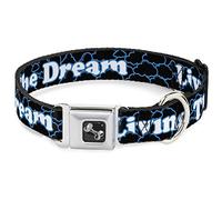 Buckle Down 11-43,2 cm Living The Dream Noir/Bleu/Blanc Collier de Chien en Forme d'os, Medium