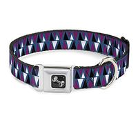 Buckle Down 11-43,2 cm Peaks Turquoise/Fuchsia/Noir/Blanc Collier de Chien en Forme d'os, Medium