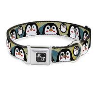 Buckle Down 11-43,2 cm Pingouin Dessin animé Collier de Chien en Forme d'os, Medium