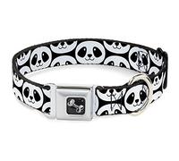 Buckle Down 11-43,2 cm Souriant Panda Repeat Noir/Blanc Collier de Chien en Forme d'os, Medium