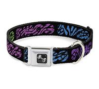 Buckle Down 11-43,2 cm Swag Noir/Zebra Multi Neon Collier de Chien en Forme d'os, Medium