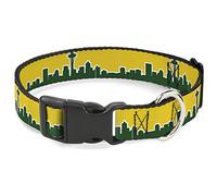Buckle Down 13-45,7 cm Seattle Skyline Jaune/Vert émeraude Collier de Clip en Plastique, Large Petite