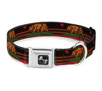 Buckle Down 15-66 cm Cali Ours/étoiles/Rayures/US Drapeau Stretch Collier de Chien en Forme d'os, Large