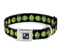Buckle Down 15-66 cm Chouettes Spin Noir/Vert Collier de Chien en Forme d'os, Large