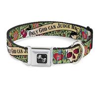 Buckle Down 15-66 cm Only God Can Judge Me Vert Collier de Chien en Forme d'os, Large
