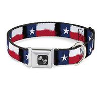 Buckle Down 15-66 cm Texas Drapeau Peinture Collier de Chien en Forme d'os, Large
