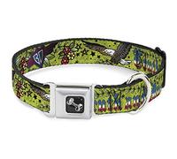 Buckle Down 15-66 cm Vérité et Justice Vert Collier de Chien en Forme d'os, Large