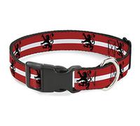 Buckle Down 16-58,4 cm Lion répétition/Rayures Rouge/Blanc/Noir Plastique Clip Collier, écran Large, Medium