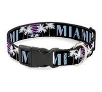 Buckle Down 16-58,4 cm Miami/Palmiers Noir/Blanc/Rose/Col/Bleu Sarcelle Clip en Plastique, Large Medium
