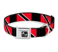 Buckle Down 16-58,4 cm Trinidad et Tobago Drapeaux/Black Block Collier de Chien en Forme d'os, écran Large, Medium