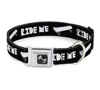 Buckle Down 18-81,3 cm Ride Me Skateboard Noir/Blanc Collier de Chien en Forme d'os, Large