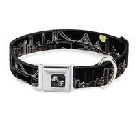 Buckle Down 18-81,3 cm San Francisco W/Lune Un Horizon Noir Collier de Chien en Forme d'os, Large
