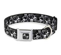 Buckle Down 18-81,3 cm Top crânes empilés Noir/Gris/Blanc Collier de Chien en Forme d'os, Large