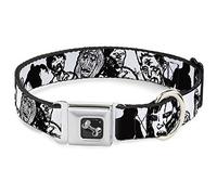 Buckle Down 18-81,3 cm Zombies Blanc/Noir Collier de Chien en Forme d'os, Large