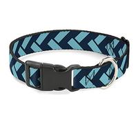 Buckle Down 6-22,9 cm Jagged Chevron Bleu Marine/Turquoise Plastique Pince à col, étroit Petite