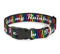 Buckle Down 9-38,1 cm goût My Rainbow Noir/Multicolor Plastique Pince à col, étroit Grande