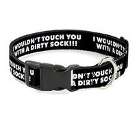 Buckle Down 9-38,1 cm I Aurait Touche Pas Vous avec Une Sale Chaussette. Noir/Blanc Plastique Clip col, étroit Grande