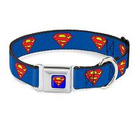 Buckle Down 9-38,1 cm Superman Shield Bleu Collier de Chien