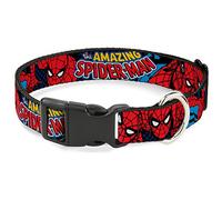 Buckle-Down Amazing Spider-Man Collier à Clip en Plastique, 3,8 cm de Large, Convient pour Tour de Cou de 40,6 à 58,4 cm, Taille M