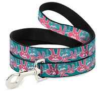 Buckle-Down Angry Bunnies Laisse pour Chien Turquoise/Rose