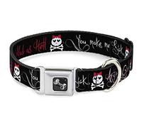 Buckle Down Angry Girl/Mad as Hell/You Make Me Sick Collier de Chien en Forme d'os, Large Petite/13-45,7 cm
