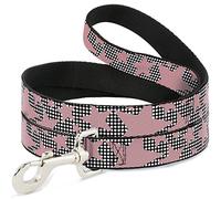 Buckle Down "années 1980 Stars2 Noir/Blanc/Rouge Pet Leash, 4 'x 1/5,1 cm