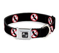 Buckle Down Anticalifornia Logo Noir/Rouge/Blanc Collier de Chien en Forme d'os, Large Petite/13-45,7 cm