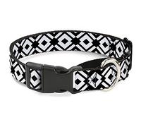 Buckle Down Aztec2 Blanc/Noir Martingale Collier de Chien, 3,8 cm Wide-Fits 18-81,3 cm Neck-Large