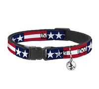 Buckle Down Bac-w30150-nm Breakaway Collier pour Chat, 1/5,1 cm de Large - Compatible avec 8-30,5 cm Cou - Medium, Americana