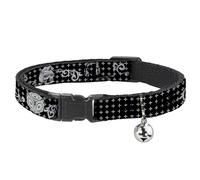 Buckle Down Bac-w30429-nm Breakaway Collier pour Chat, 1/5,1 cm de Large - Compatible avec 8-30,5 cm Cou - Medium, têtes de Mort