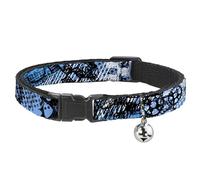 Buckle Down Bac-w30729-nm Breakaway Collier pour Chat, 1/5,1 cm de Large - Compatible avec 8-30,5 cm Cou - Medium, Grunge Gears