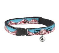 Buckle Down Bac-w32336-nm Breakaway Collier pour Chat, 1/5,1 cm Wide-Fits 8-30,5 cm Neck-Medium, Washington