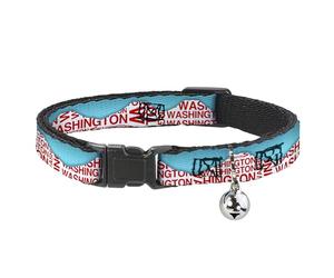 Buckle Down Bac-w32336-nm Breakaway Collier pour Chat, 1/5,1 cm Wide-Fits 8-30,5 cm Neck-Medium, Washington