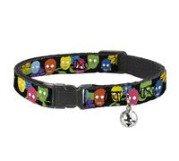 Buckle Down Bac-w34516-nm Breakaway Collier pour Chat, 1/5,1 cm Wide-Fits 8-30,5 cm Neck-Medium, têtes de Mort