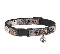 Buckle Down Bac-wlttz002-nm Gris Swirl Tasmanian Devil Breakaway Collier pour Chat, 1/5,1 cm Wide-Fits 8-30,5 cm Neck-Medium