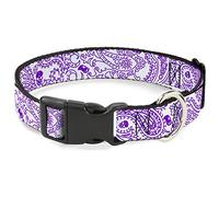 Buckle Down Bandana/têtes de Mort Blanc/Violet Collier de Clip en Plastique, 1/5,1 cm Wide-Fits 8-30,5 cm Neck-Medium