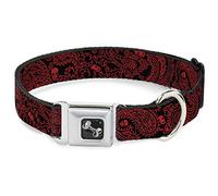Buckle Down Bandana/têtes de Mort Noir/Rouge Collier de Chien en Forme d'os, Large Petite/13-45,7 cm