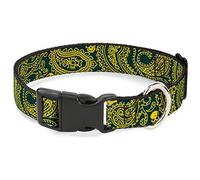 Buckle Down Bandana/têtes de Mort Vert/doré Plastique Pince à Collier, 2,5 cm Wide-Fits 15-66 cm Neck-Large