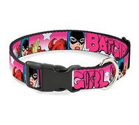 Buckle Down Batgirl Bubble Lettres avec étoiles Rose/Blanc Plastique Clip Collier