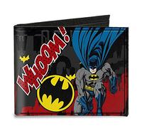 Buckle-Down Batman Action Poses Whoom! Portefeuille en Toile pour Homme Gris/Noir/Rouge, Multicolore, 4,0 x 3,5 US