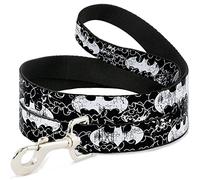 Buckle Down "Batman Contours Noir/Blanc Pet Leash, 6 'x 3,8 cm